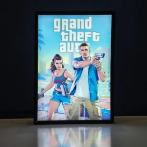 grand theft auto iv backlit frame – led games wall art