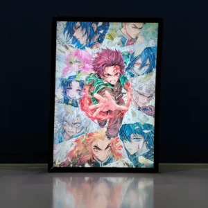 demon slayer backlit frame led anime wall art