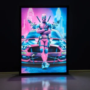 marvel deadpool backlit frame – led movies wall art