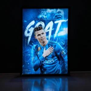 christiano ronaldo backlit frame – led football wall art