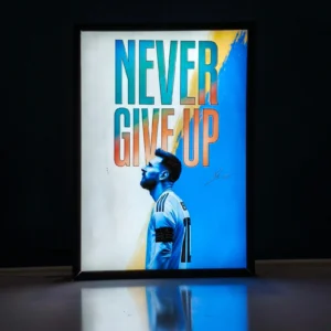 lionel messi backlit frame – led sports wall art