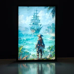 jack sparrow backlit frame – led movies wall art