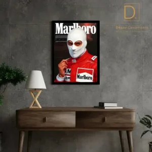 marlboro racer white mask digital canvas – trending wall art pakistan